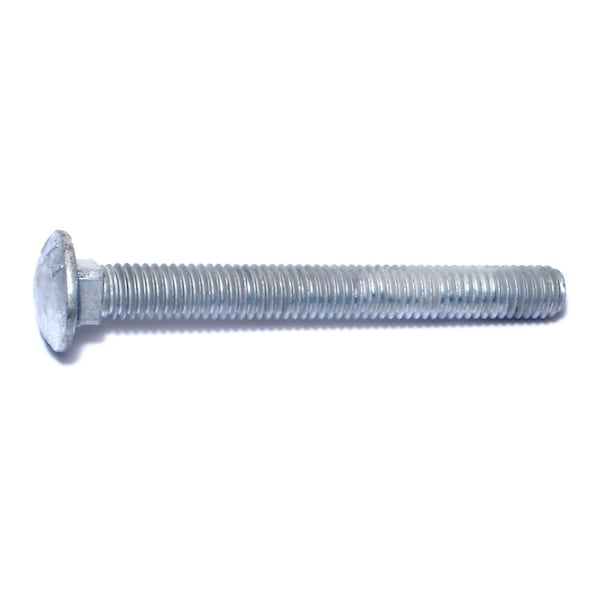 Carriage Bolt, Square Neck, 16 (Coarse), 3-1/2 in L, Steel, Hot Dipped Galvanized, 50 PK
